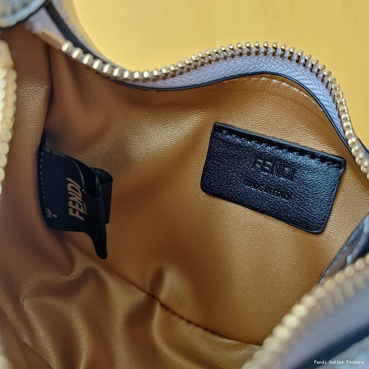 Vintage HOT Leather Silver In Calf Hobo Fendigraphy Nano Fendi Bag 0728